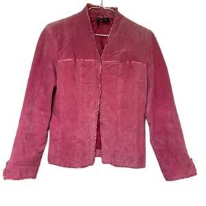 Womens Vintage Suede Leather Jacket SP Cow Girl Country Boho Festival Pink